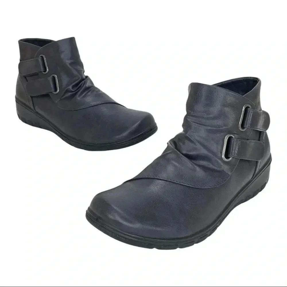 NWOB Easy Street Franny Navy Womens Ankle Boot Size 7.5N - Picture 9 of 12